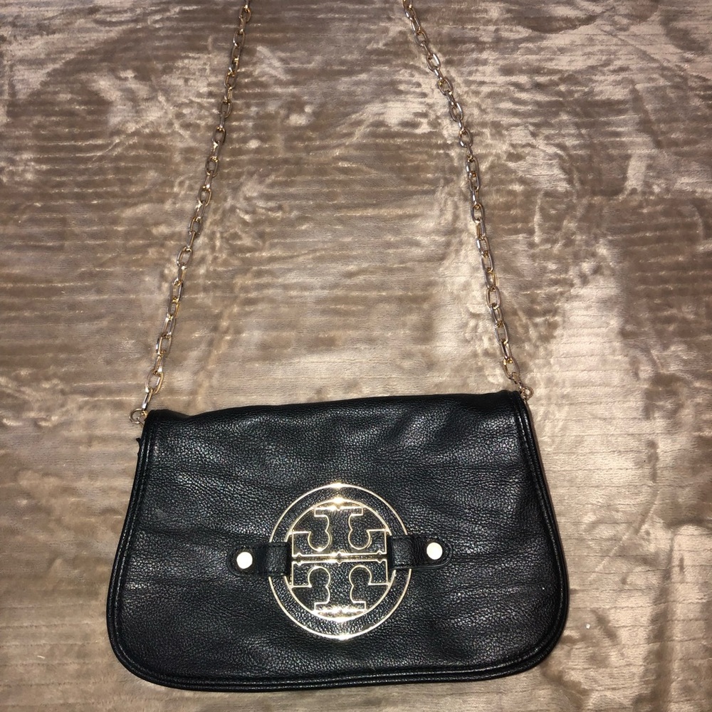 Tory Burch Black Gold Chain Crossbody Purse